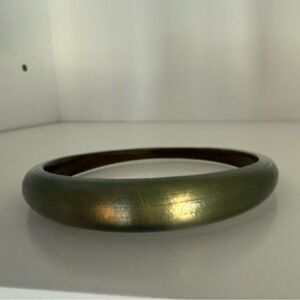 Alexis Bittar Rare Discontinued Green Gold Tapered Lucite Bangle Bracelet